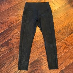 Zella leggings, full length, black leopard print